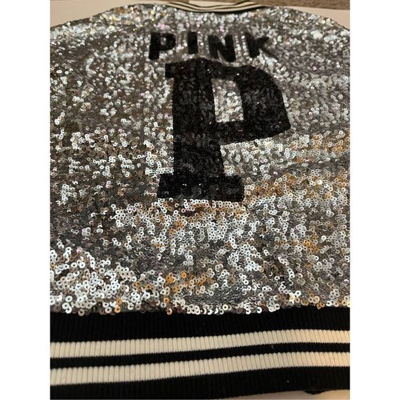 RARE Victoria's Secret Pink Full Sequin BLING Varsity Jacket Fashion Show 2013 C - Picture 5 of 15